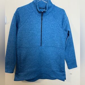 LL Bean Women's Quilted Quarter-Zip Pullover Medium 516002 Blue